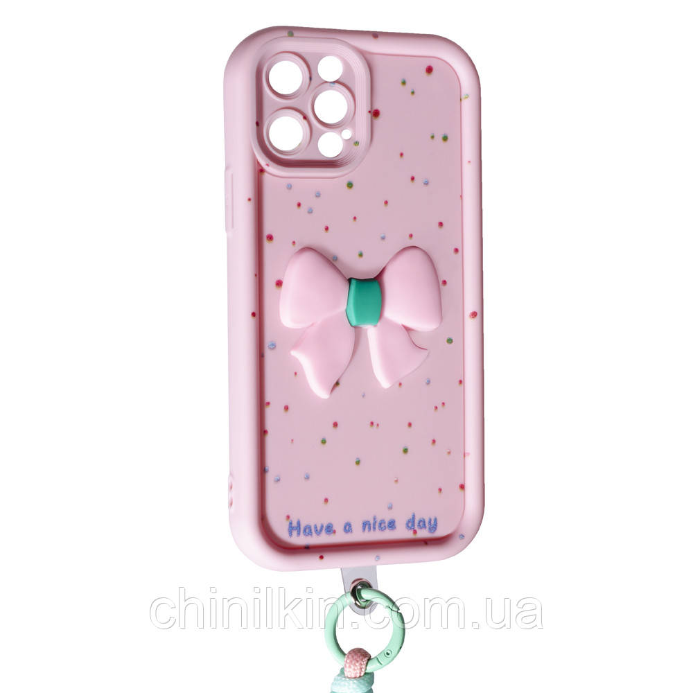 Накладка Lucky Bow Case для iPhone 12 Pro Max- світло-рожевий, фото 1