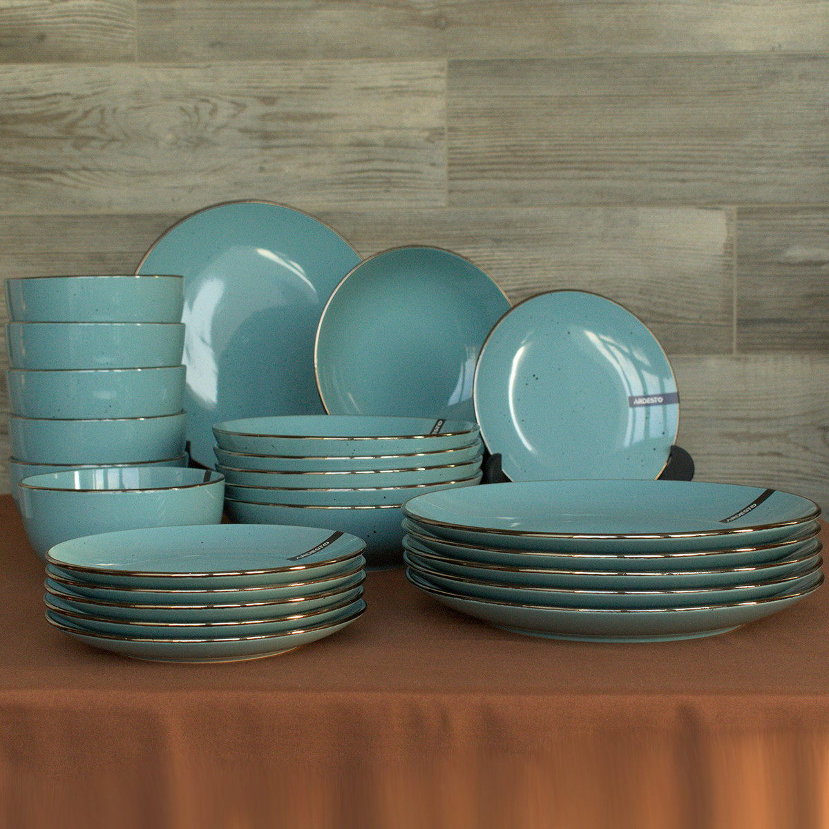 Набір тарілок Ardesto Bagheria Misty blue 24 предмети