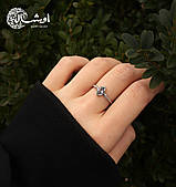 Серебряное кольцо с синим фианитом "Кристалл Айсберга" тренд - 925 пробы, регулируемый размер EGYPT SILVER