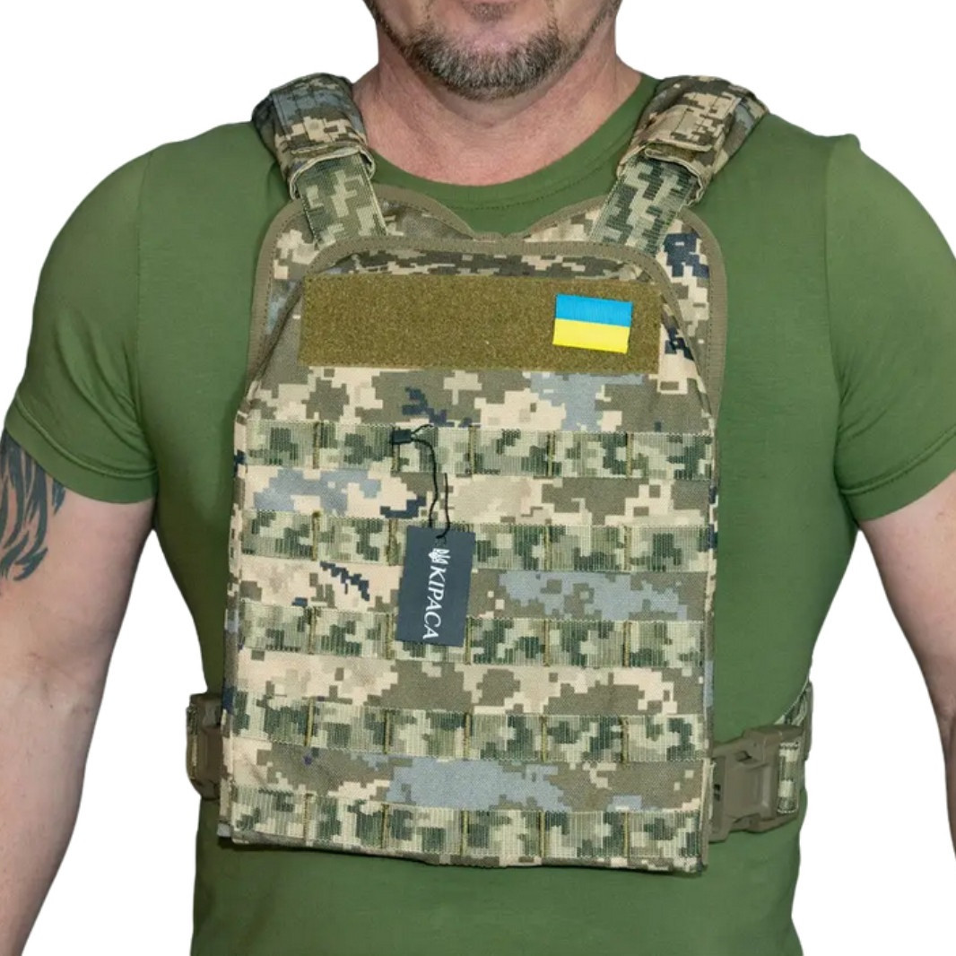 Плитоноска полегшена з кордури Kirasa піксель (Арт.KI1013), фото 1