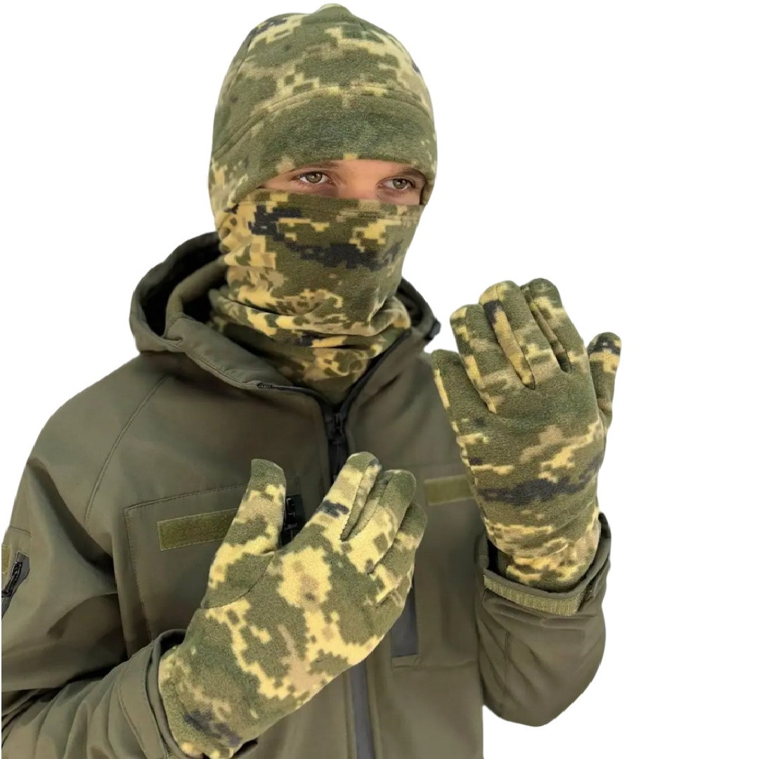 Комплект (шапка, бафф, перчатки) Ranger, піксель 58-61 (RA89581), фото 1