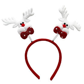 Ободок дитячий новорічний "Олень з бантиком" Bambi 6241-14-3 фетр, Toyman
