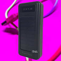 Портативний PowerBank 30000mAh із сонячною батареєю та вбудованим ліхтариком AND-852-Black