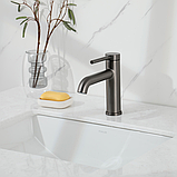 Змішувач для умивальника Gappo G1006-9 (одноваж. кругл. вилив, лат., Ø35, сірий Gungrey), фото 4