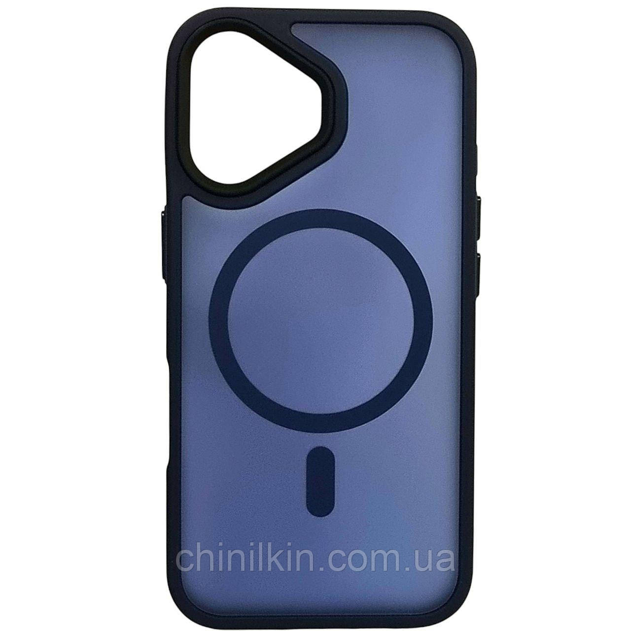Накладка Matte Color with Magsafe для iPhone 16 Plus- темно-синій, фото 1