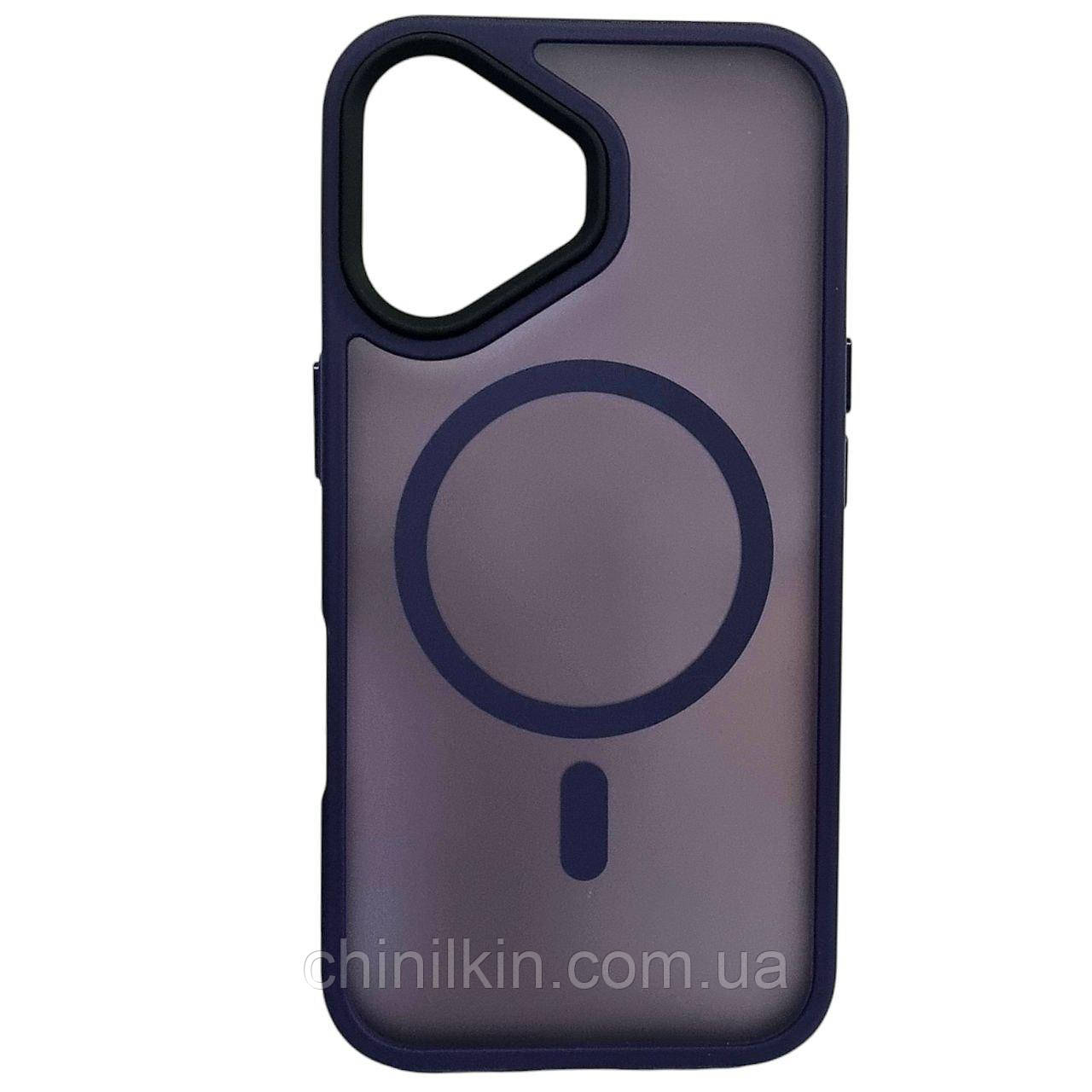 Накладка Matte Color with Magsafe для iPhone 16 Plus- темно-фіолетовий, фото 1
