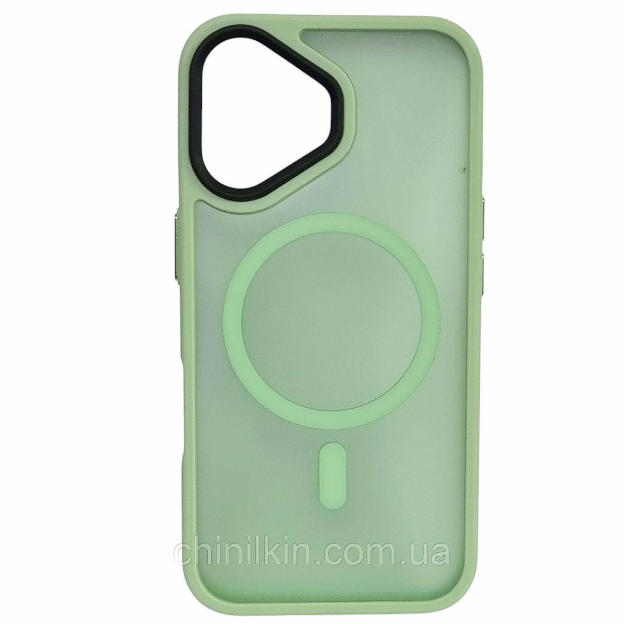Накладка Matte Color with Magsafe для iPhone 16 Plus- зелений, фото 1