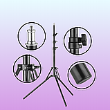 Кільцева лампа RGB LED 45 см з штативом, Кольорова лампа, Кільцева лампа для блогера з тримачем до телефону, фото 4