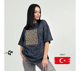 Жіноча футболка з анімалістичним принтом "Roar" (Турція) оптом | Батал