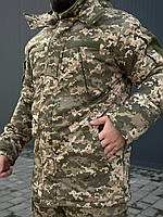 Бушлат піксель на флісі всу зимовий прикордонний утеплений піксельний мм14 військовий підкладка фліс