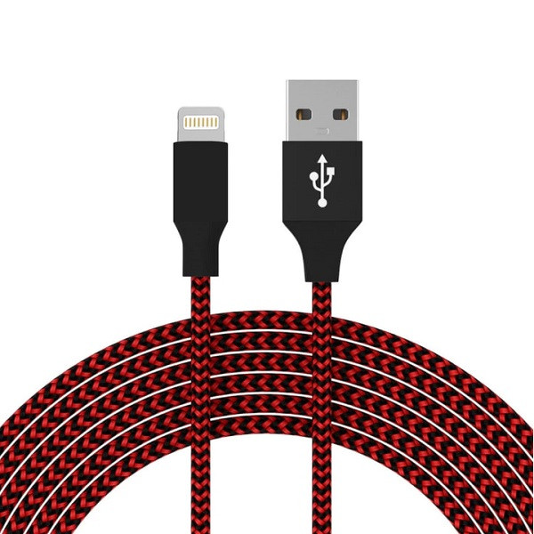 Кабель зарядки телефону UWarmSof Classic Red шнур для зарядки айфона USB to Lightning зарядний дріт 1 метр зарядка для планшета, фото 1