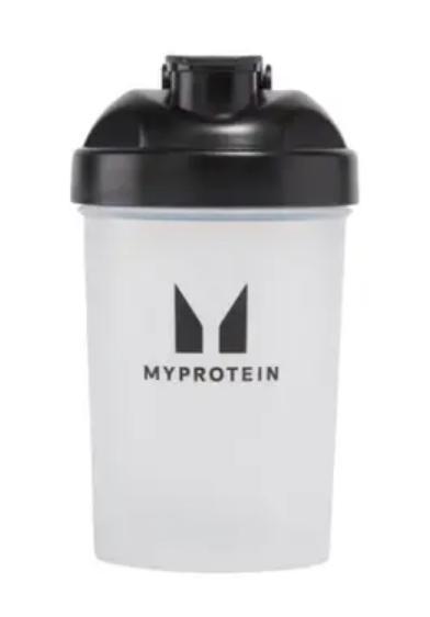 Шейкер MyProtein Plastic Shaker - 600ml Clear Black з металевою кулькою