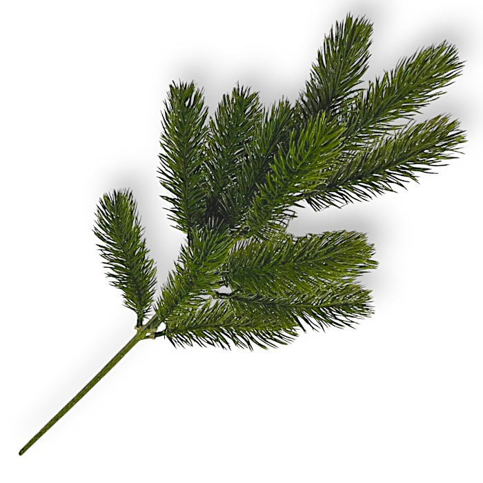 Штучні квіти гілка ялинки штучна 13 лапок, 48см, фото 1