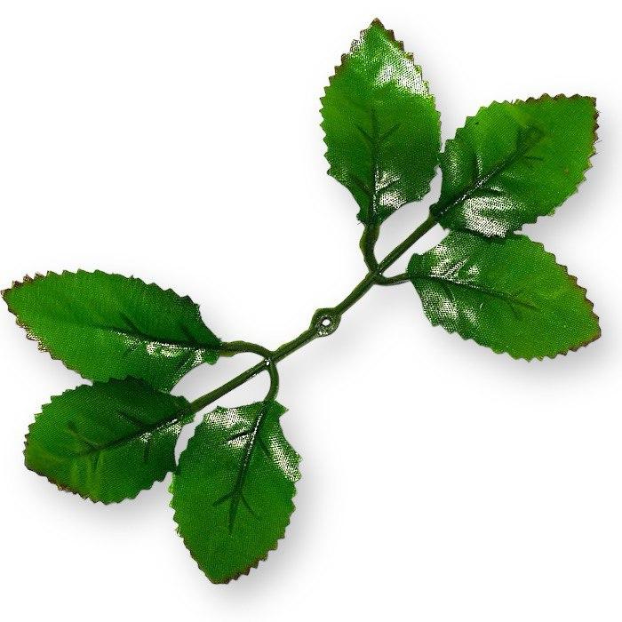 Лист штучний троянди шістка, 19см, фото 1