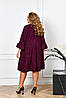 Жіноча вельветова трапецевидна сукня вільного крою з воланом по подолу, батал великі розміри, фото 3