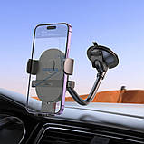 Car Holder Hoco H20 Mighty one-button (windshield) — Black, фото 9