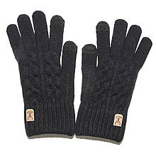 Рукавички в'язані чорні (спеціальна вставка для роботи із сенсорними екранами)