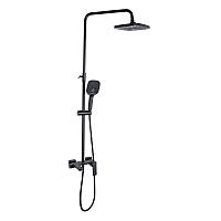 Душова система універсальна Qtap Gemini на три споживача (з виливом) QTGEM111BLM45686 Black Matt