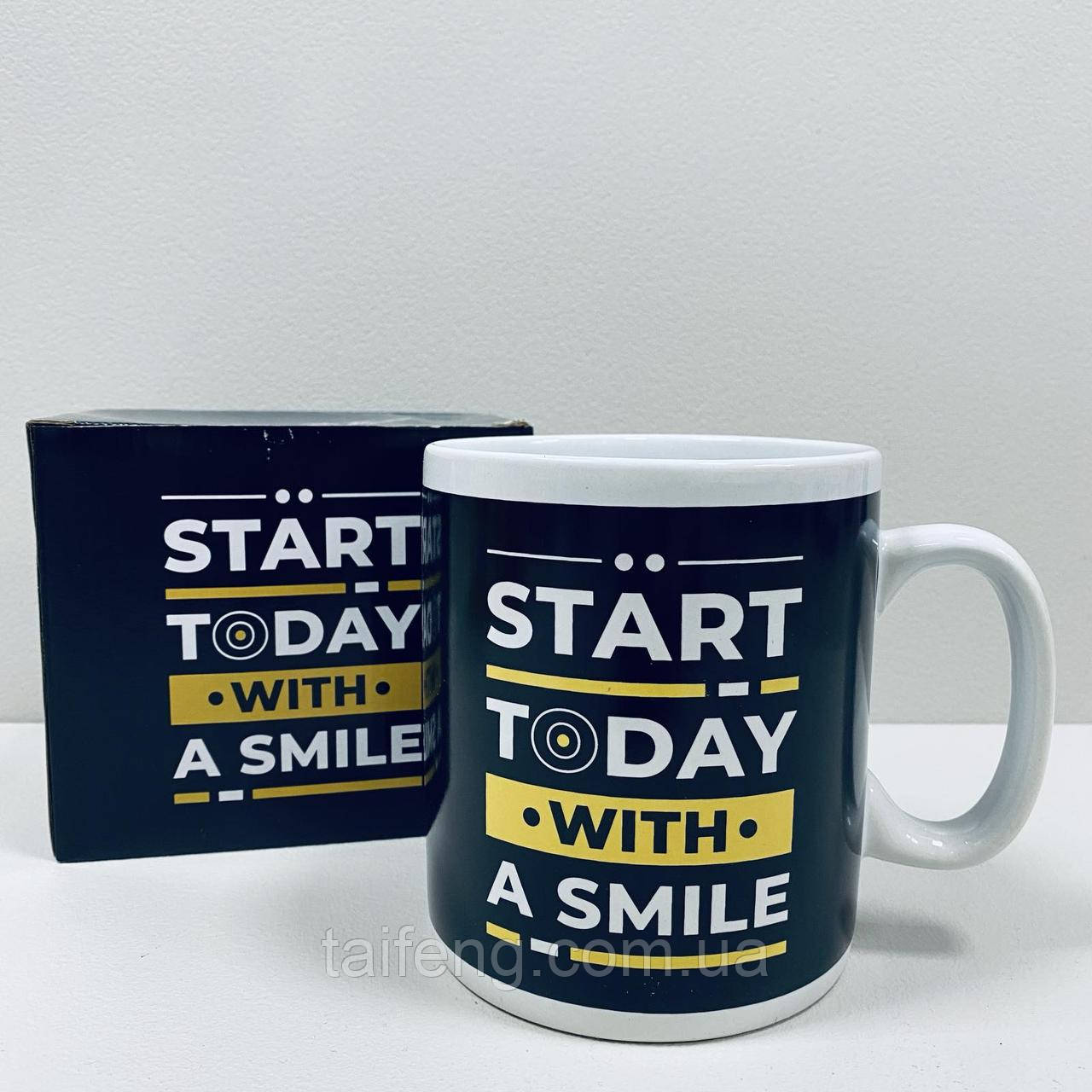 Чашка керамическая 800 мл "Start today with a smile " XXL Olens 3235
