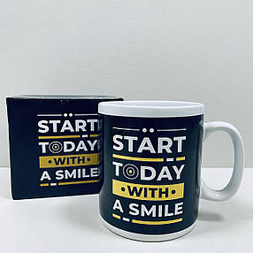 Чашка керамическая 800 мл "Start today with a smile " XXL Olens 3235, фото 1