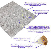 Самоклеящаяся 3D панель 700х700х5мм Камень кофе (150) SW-00001352, фото 2