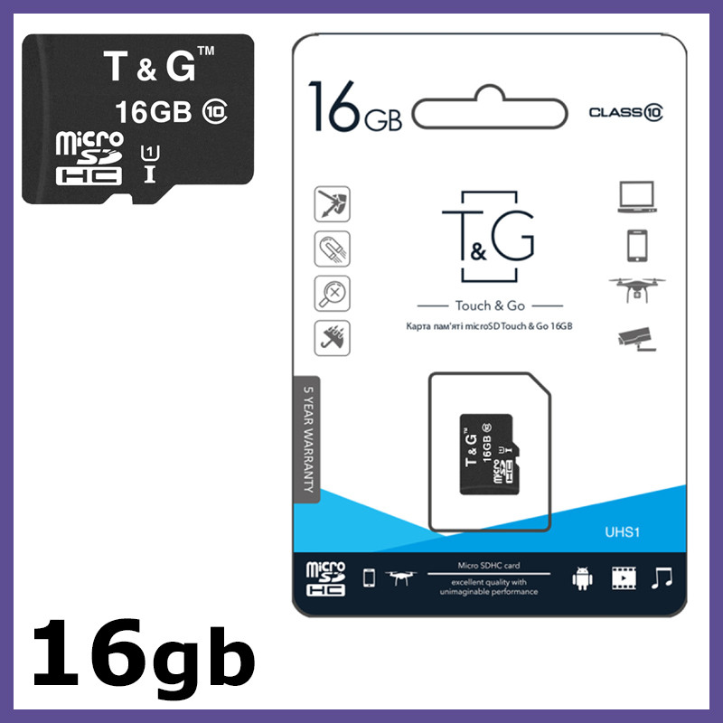 Карта памяти MicroSD 16 гб класс 10 Микро сд флешка 16 gb для телефона ...