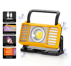 Ліхтар переносний white red blue з функцією павербанк Li-Ion акумулятор AuraHome