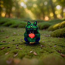 Фігурка ручної роботи кишеньковий друг "Грибоєд" / Іграшка з валяної вовни екологічна дитяча