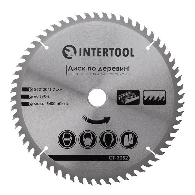 Диск пиляльний для дерева з твердосплавними напайками INTERTOOL CT-3052