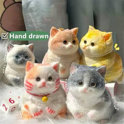 Іграшка "Антистрес Squish Котик з ворсом" 10 см, фото 2