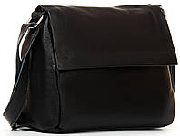 Сумка женская кожаная из натуральной кожи черная на плечо один отдел с карманами Alex Rai 6504