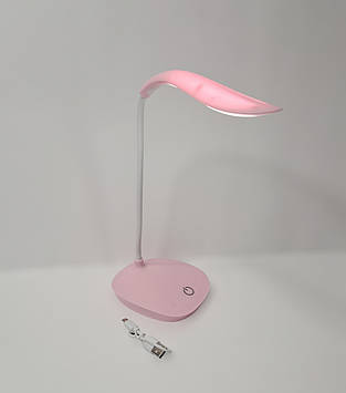 Настільна акумуляторна лампа 4.6Вт 00032 рожева