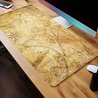 Килимок для комп'ютерної миші та клавіатури YL 23 на стіл 800x300x3 з принтом Мапа світу