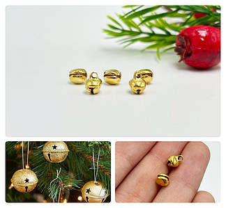 Бубончик декоративний / Дзвіночки / Ø-6 мм / Упаковка - 24-25 шт / Золотий / №12