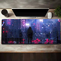 Килимок для комп'ютерної миші та клавіатури YL 24 на стіл 800x300x3 з принтом Cyberpunk