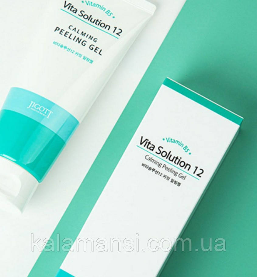 Пілінг гель для обличчя з вітаміном В5 пантенолом JIGOTT Vita Solution 12 Calming Peeling Gel 180 мл до 12.12.24р