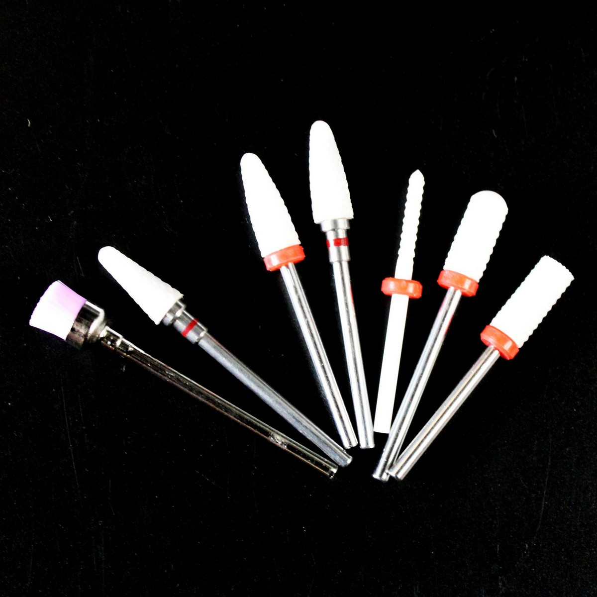 Набір насадок керамічних для манікюрного фрезера EH-03-F, 6 шт + щіточка, фото 1