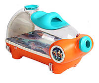 Мини аквариум для рыбок с компрессором и подсветкой Оранжевый