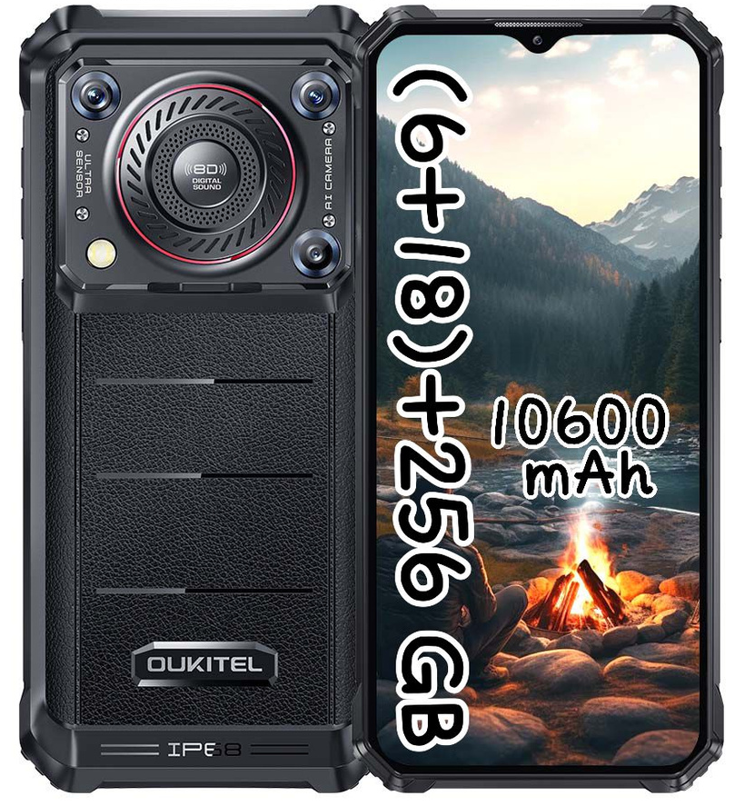 Смартфон Oukitel WP36 PRO Black 6\256gb NFC 10600mAh динамік 128 дБ Global