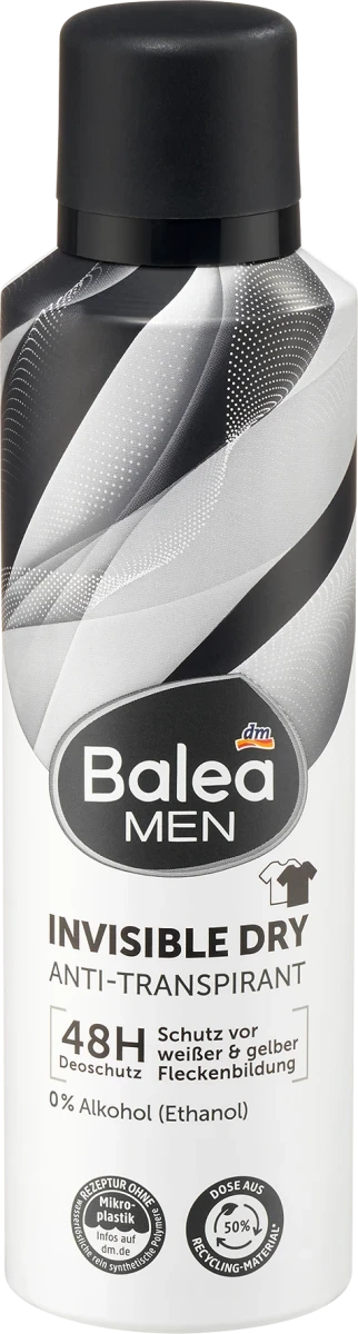 Дезодорант антиперспірант чоловічий Balea men Invisible Dry, 200 мл