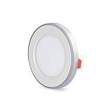 LED світильник вбудований з декоративною підсвіткою VIDEX DL4R 6W+3W 5000K+2700K 220V, фото 2