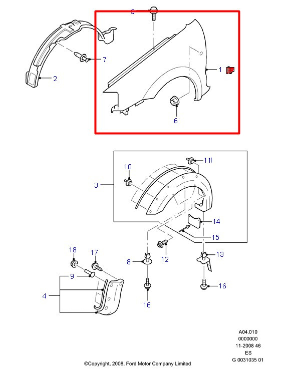 Крило переднє праве FORD RANGER 2009-2012 DP GROUP