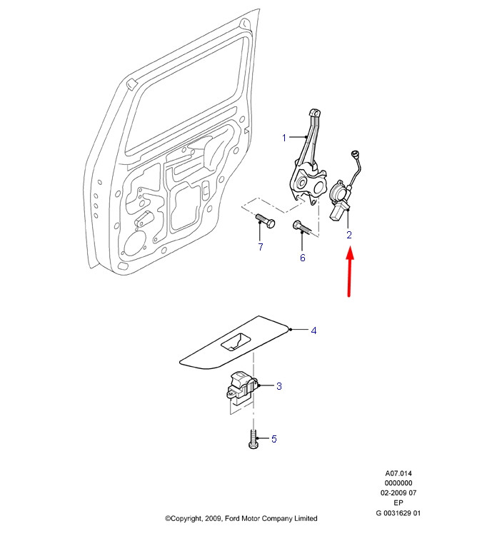 Мотор склопідіймача правий FORD RANGER 2006-2012 ORIGINAL