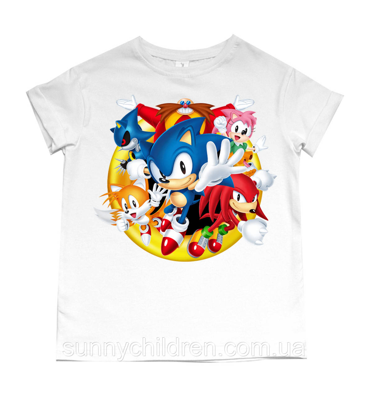 Футболки з принтами «Сонік» для дівчаток, мерч Sonic