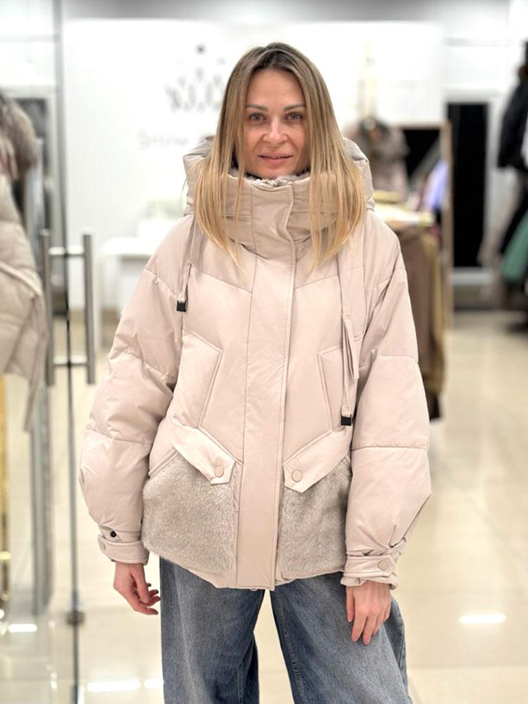 Пуховик TOWMY A008 grey camel