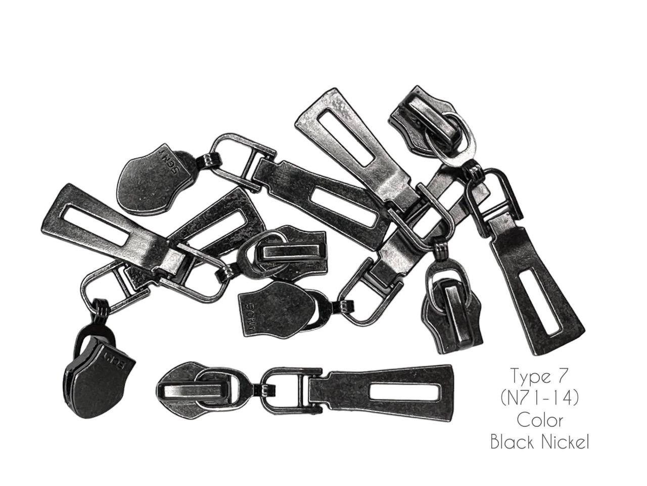 Бігунки для блискавки Спіраль тип 7 темний нікель