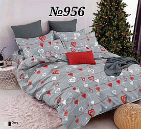 Пакистанська бязь GOLD, новорічні сердечка, Різдво, Новий рік