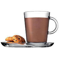 Набір чашка з блюдцем для чаю/кави Pasabahce 385мл Tribeca 4 предмета (95781)