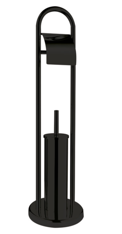 Єрш для підлоги з паперотримачем Zerix KIT ME04 Black (ZX4644)