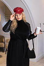 Жіноче плаття міді з рукавами з екошкіри "Freya"| Норма і батал, фото 5